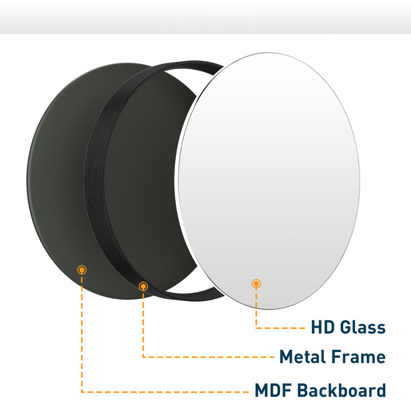 Ebern Designs Valancia Metal Frame Round Vanity Mirror,Wall Mounted